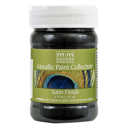 MODERN MASTERS Metallic Paint, WaterBase, Black Pearl, 6 oz ME700
